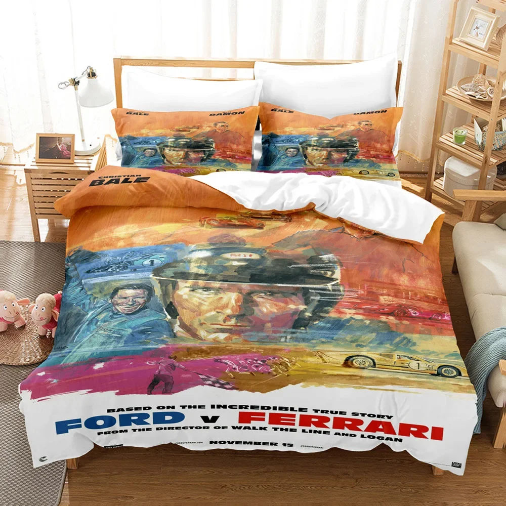 Ford v Ferrari Bedding Set Racing Movie Twin Full Queen King Size With Pillowcases Bedroom Decor Home Textiles Gift