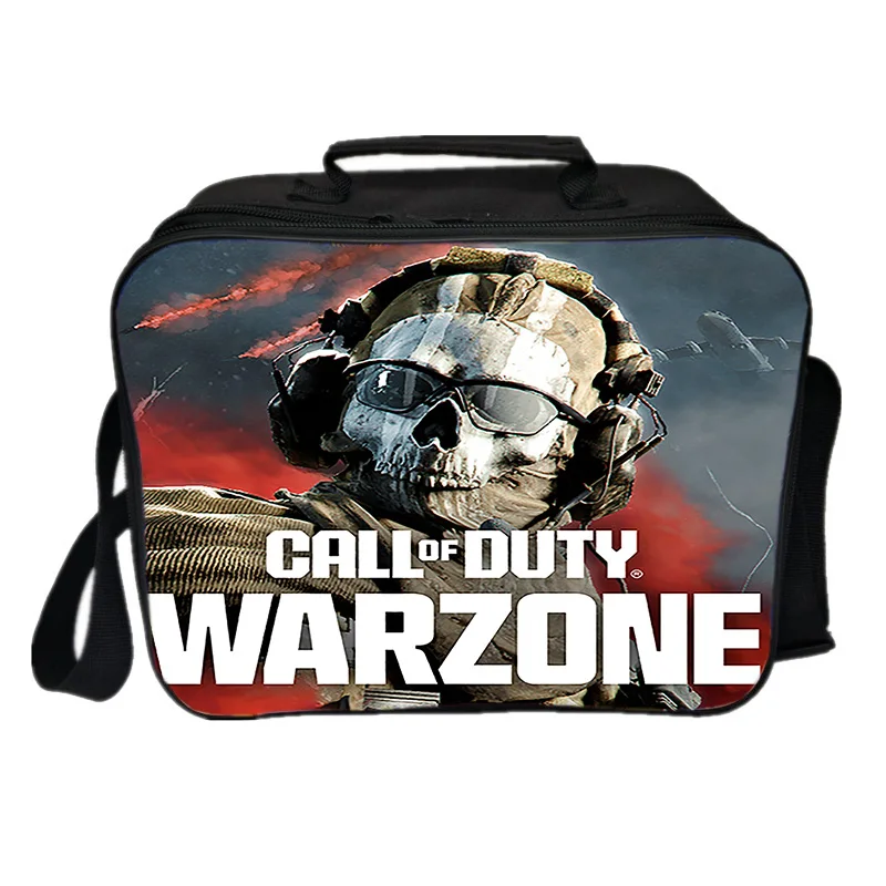 Nylon Call Of Duty Warzone 3D Print Lunch Bag Large Capacity Portable Insulation Lunchbox Outdoor Picnic Tote Student Bento Bag