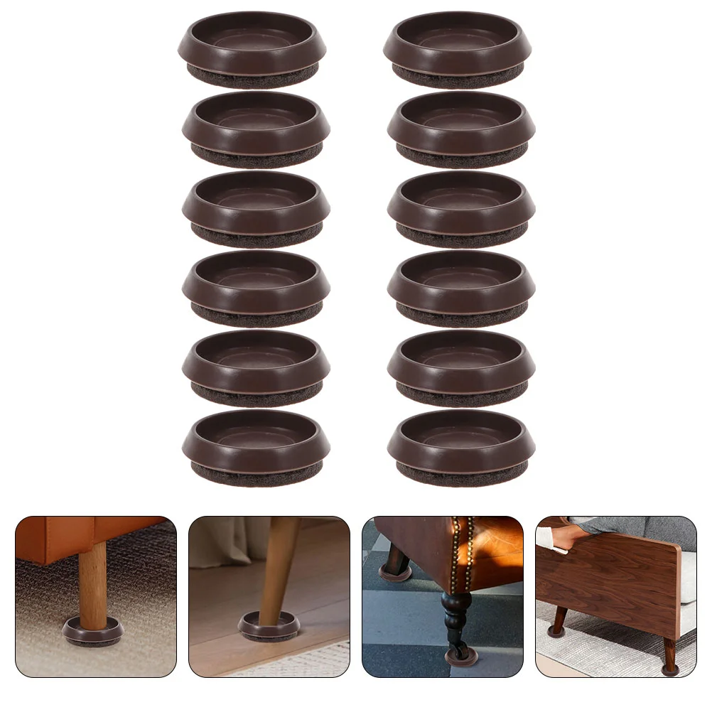 

12 Pcs Fixed Caster Cup Rug Chair Stoppers Bed Carpet Cups Rubber Non-slip Furniture Pads Wheel