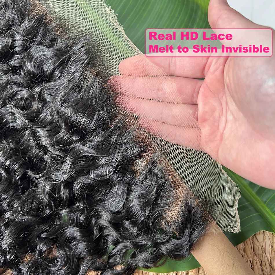 Burmese Curly 13x4 HD Transparent Lace Frontal Only Human Hair Free Part 10-22 Inch