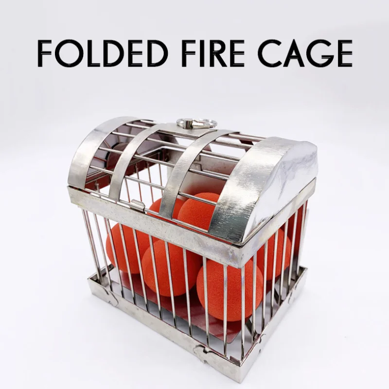 

Folded Fire Cage Stage Magic Tricks Illusions Gimmick Party Magic Show Magician Burning Pan Turns Into A Birdcage Dove Appearing