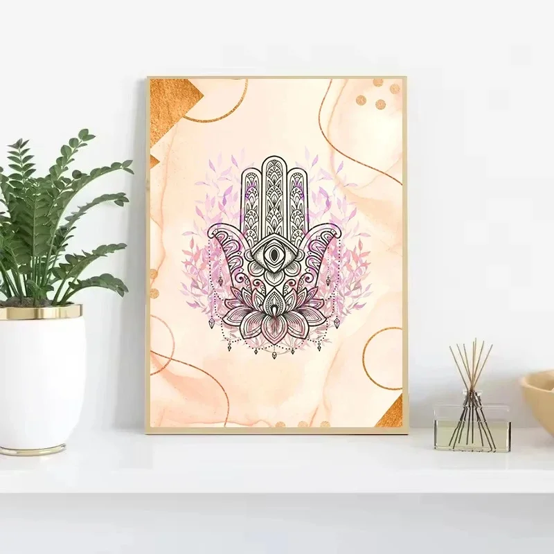 1pc frameless Canvas Painting Abstract Canvas Painting Eye Mandala Hamsa Spiritual Posters and Prints Wall Art Pictures for Livi