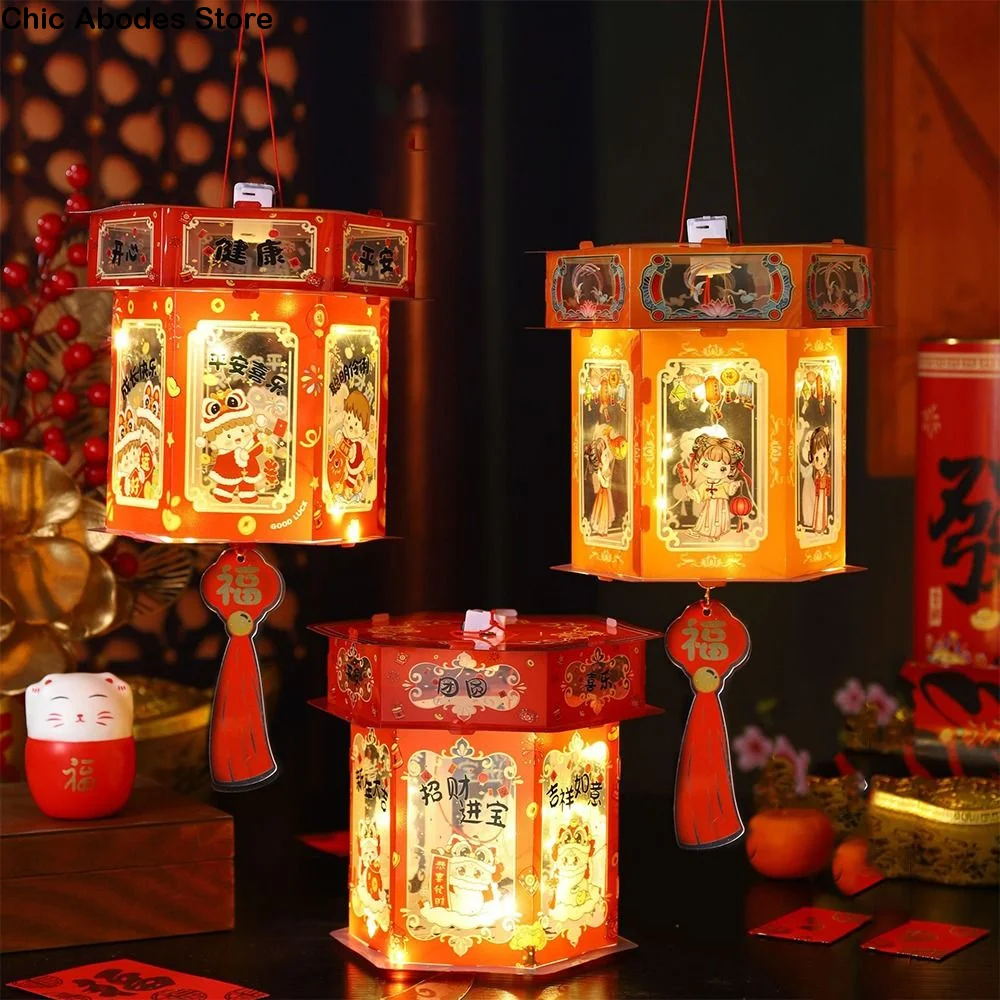 

Chinese Style 2025 Snake Year Portable Lantern Traditional PVC New Year Luminous Lantern Transparent Waterproof Handheld Lantern