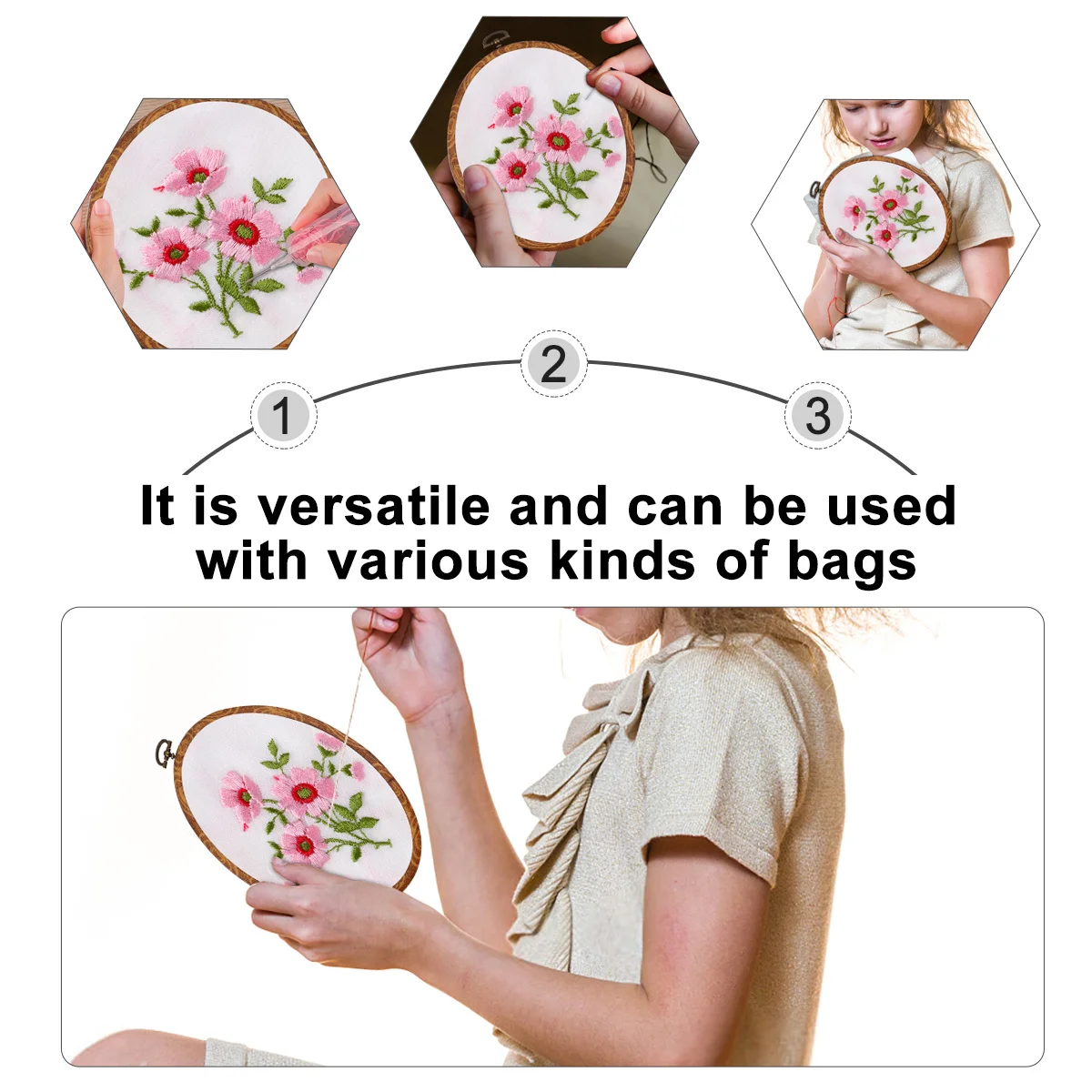 

5Pcs Cross-Stitch Frame Embroidery Rings for DIY Craft Fabric Painting Needlework Embroidery Holder Rack Cross-Stitch Ring