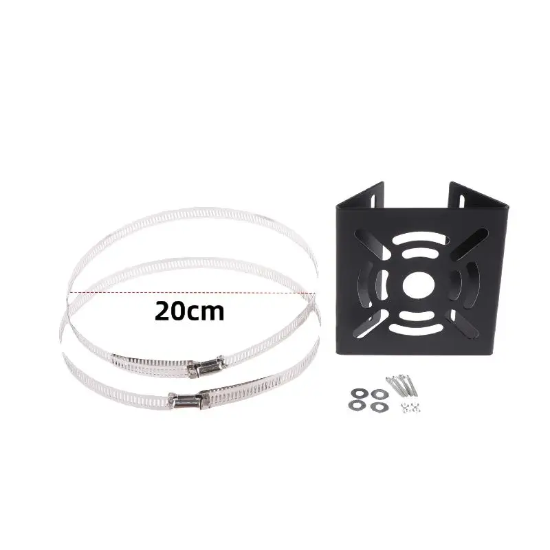 1Set Universal Joint Pole Column Holding Monitoring Bracket Camcorder Back Stand Iron Hoop Plate Street Light Pole Mount Holder