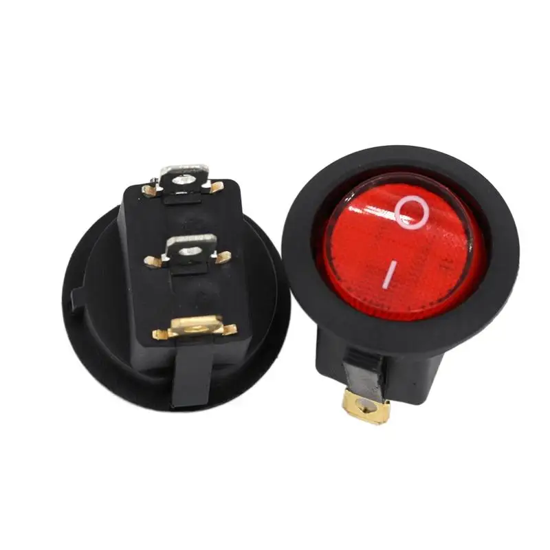 1 قطعة ON/OFF جولة الروك التبديل LED مضيئة لوحة سيارة داش قارب فان 12 فولت 24 فولت/6A 250 فولت/10A 125 فولت 2/3/4PIN التبديل 20 مللي متر