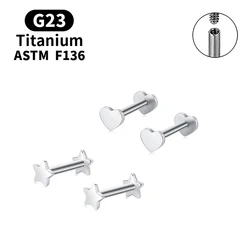 2PCS G23 Titanium Piercing Stud Earrings Fashion Jewelry Earrings Accessories For Women