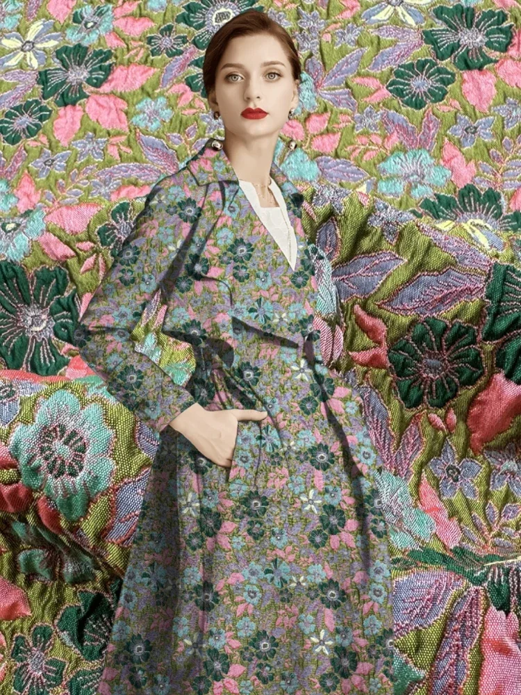 

Jacquard Fabric European Court Style Dress Windbreaker Clothing Designer Cloth Diy Apparel Sewing Per Meter Polyester Material