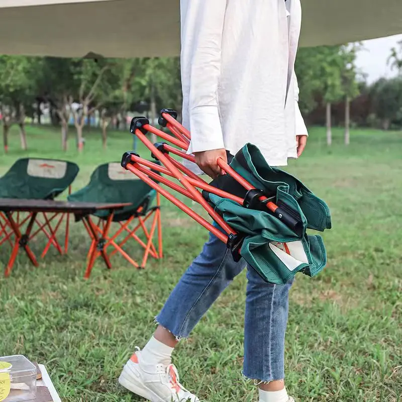 Silla para acampar al aire libre, silla plegable portátil con forma de luna, equipo de Picnic, taburete de caballo de pesca, silla turística para