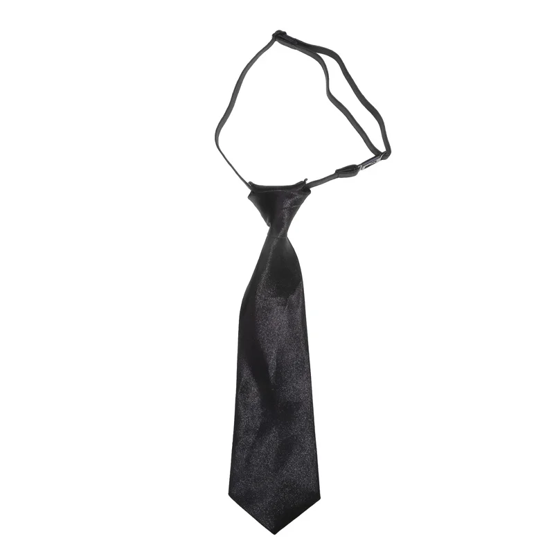 Uniforme JK niñas negro Simple cremallera corbatas para hombres mujeres estudiantes escenario rendimiento corbata de cuello mate disfraces Accesorios