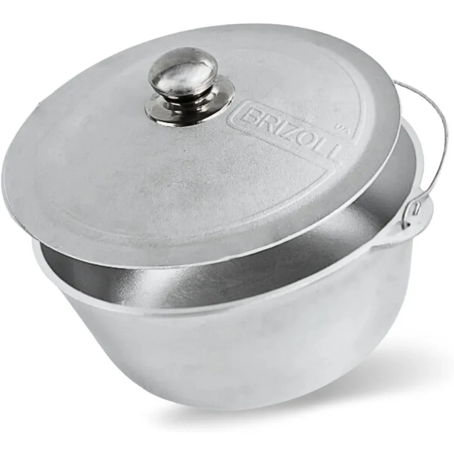 وعاء طبخ حريق من الألومنيوم مع مقبض وغطاء، كازان من الألومنيوم المصبوب، مرجل، وعاء فرن هولندي، وعاء عميق خارجي للوحة النار