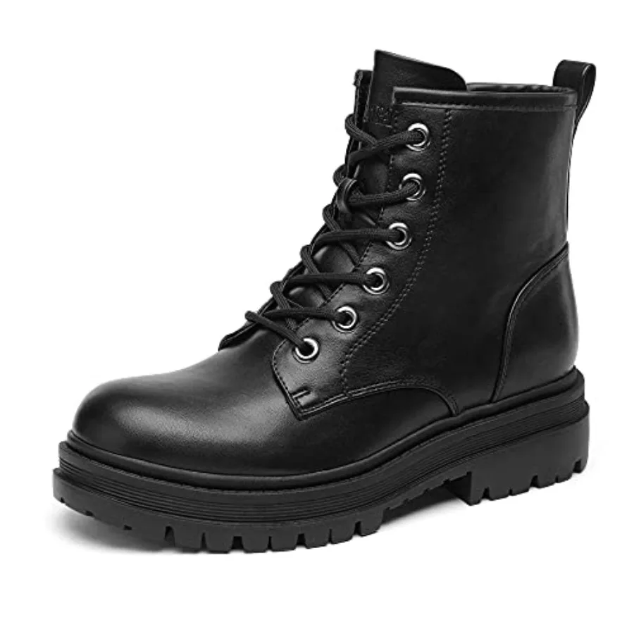 

Combat Boots Ankle Booties Lace-up Platform Side Zipper Lug Sole Boots Ankle Boots for Women