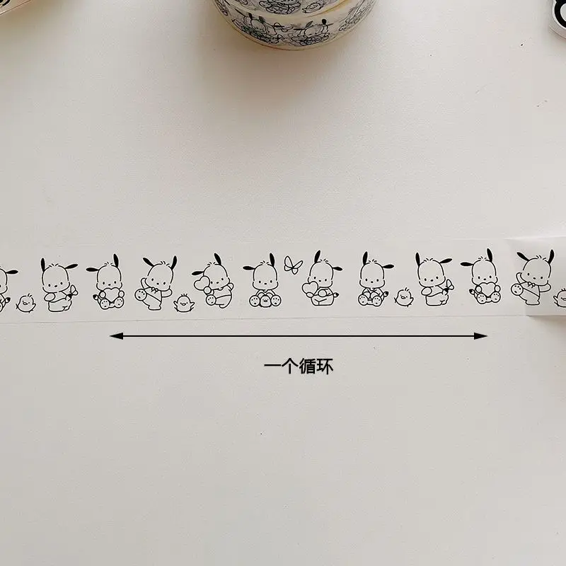 Cute Hello Kitty Tape 100M Kawaii Anime Sanrio Kuromi Cartoon Pochacco Cards Sealing Office Box Sealing Tape Decoration Girls