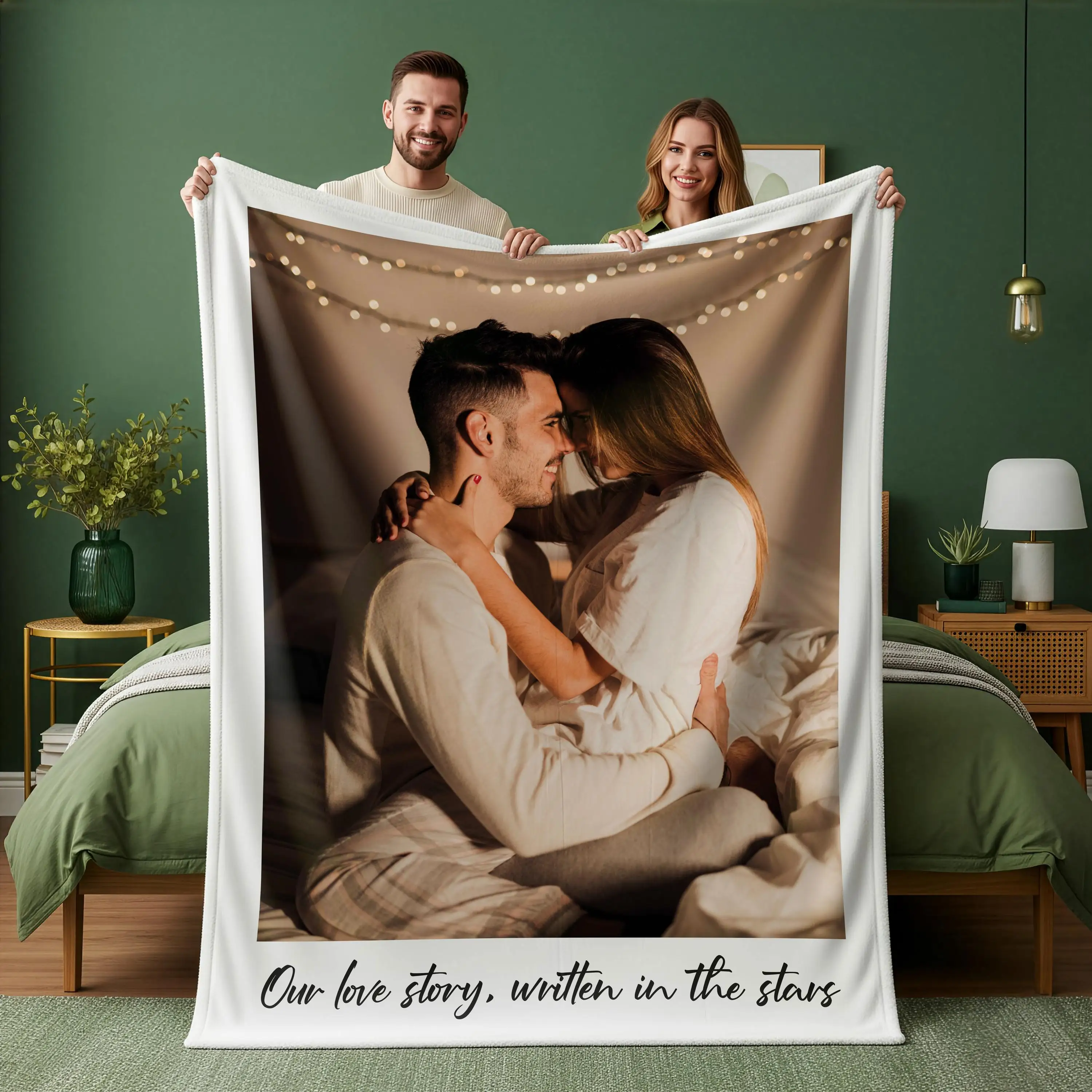Personalized Photo Custom Blanket, Vintage Flannel Blanket, Custom Gift for Couples and Family Memories, Unique Souvenir Present
