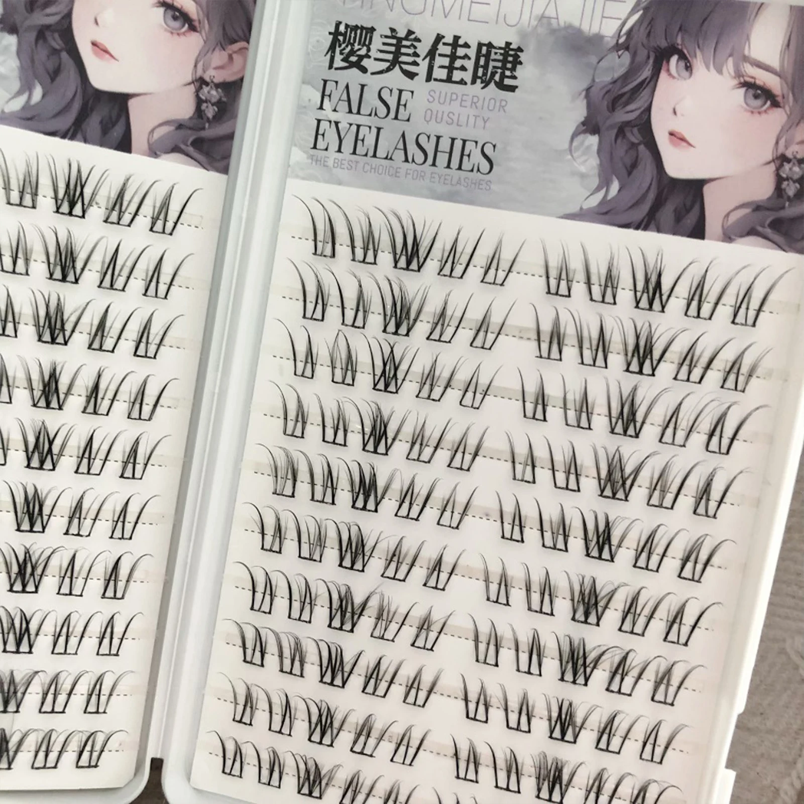 Natural Look False Eyelashes No Glue Individual Cluster Lashes Easy Apply Thai Style False Eyelashes DIY Cosplay makeup