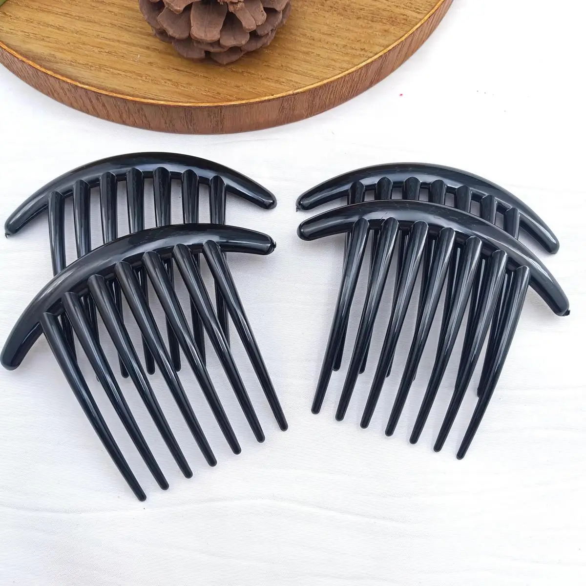 4/8 Pcs/Set 7 Teeth Plastic Hair Side Combs, Curved Hair Combs for Women Girls Daily Hairstyle Fixing Hair Accessories