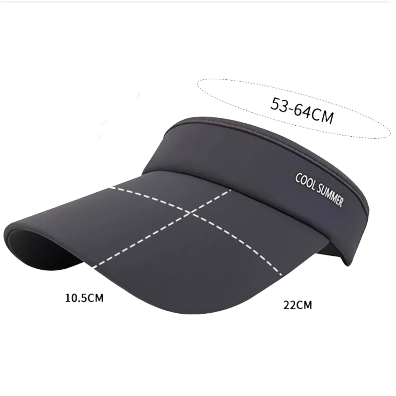 Long Brim Ice Silk Sun Hats para homens e mulheres Boné de beisebol vazio, protetor solar UV, viseiras de proteção ao ar livre para montar e correr