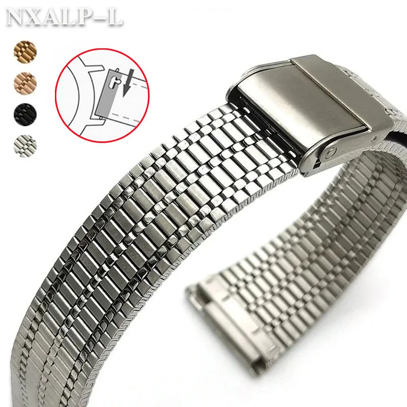 18mm 20mm 22mm Edelstahl Uhrenarmband Schnellverschluss Schlankes Metallarmband für Männer Frauen Doppelte Sicherheitsschnalle Uhrenzubehör