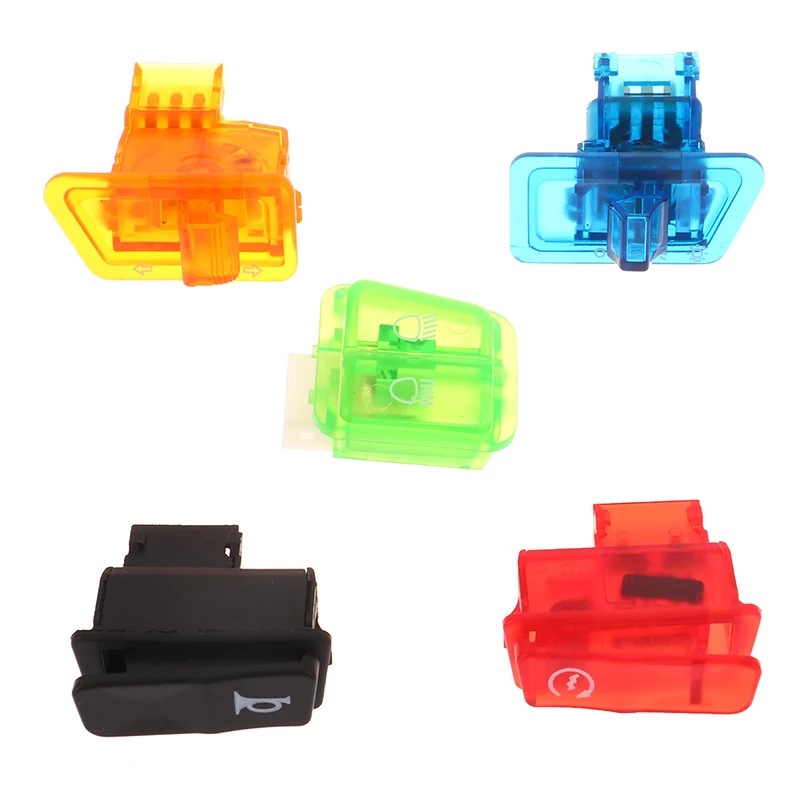 5Pcs Motorcycle Start Switch Horn Light Turn Signal High Low Beam Button Switch Connectors for Scooter ATV Moped Accessories