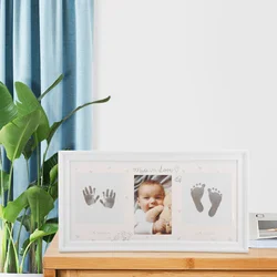 Hand Foot Print Photo Frame Picture Frames Baby Handprint Ornament Kit Keepsake Infant Footprint Decorate Stamp Pad