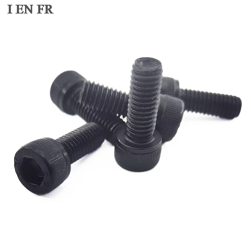 

5/10/25/50pcs DIN912 M1.4 M1.6 M2 M2.5 M3 M4 M5 M6 M8 Black Grade 12.9 Alloy Steel Allen Hexagon Hex Socket Cap Head Screw Bolt