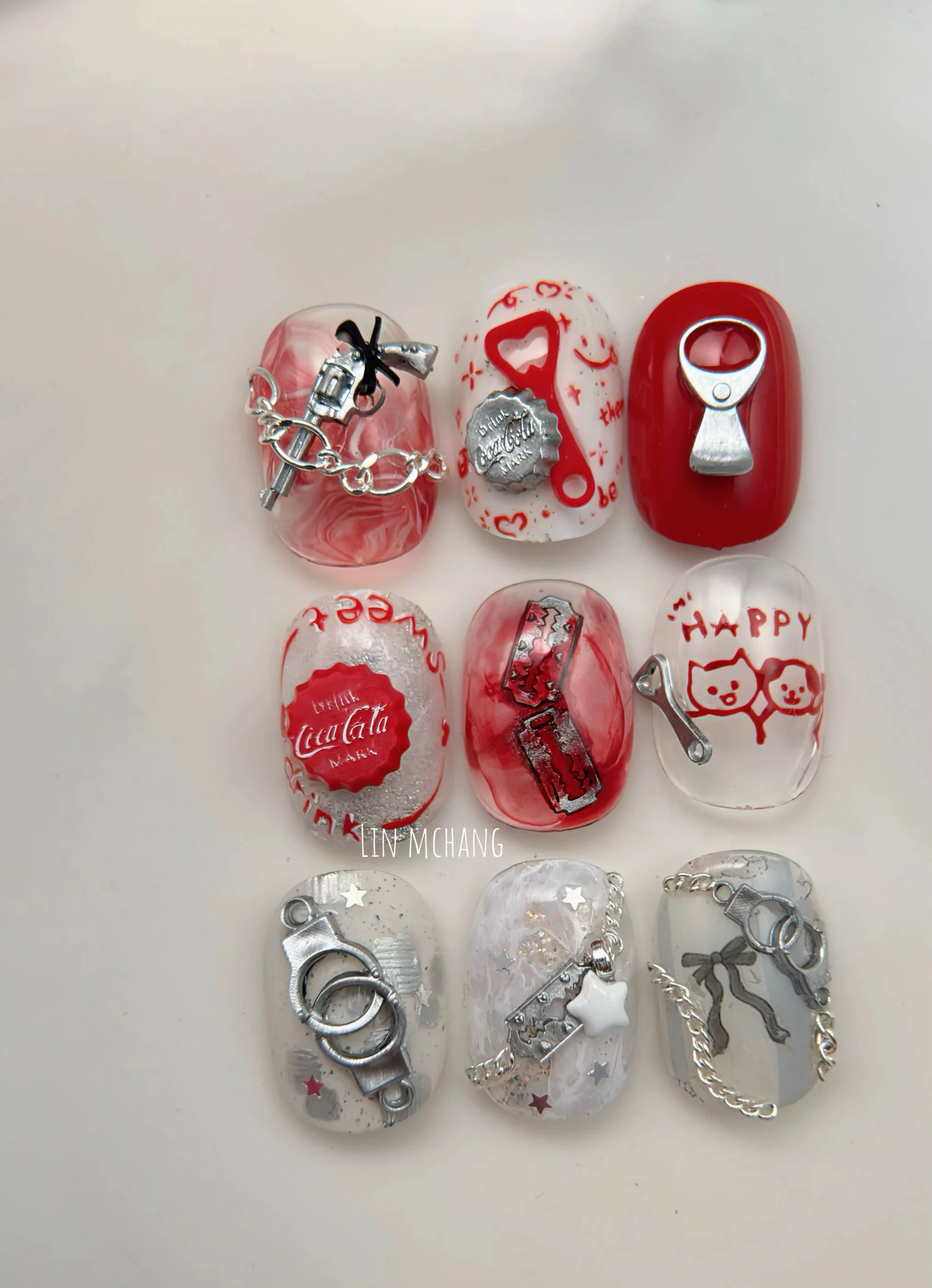 Serviesgoed, mes en vork, frisdrankflesdop Nail Art Mold Nail Art Accessoires Nail Art-sjablonen