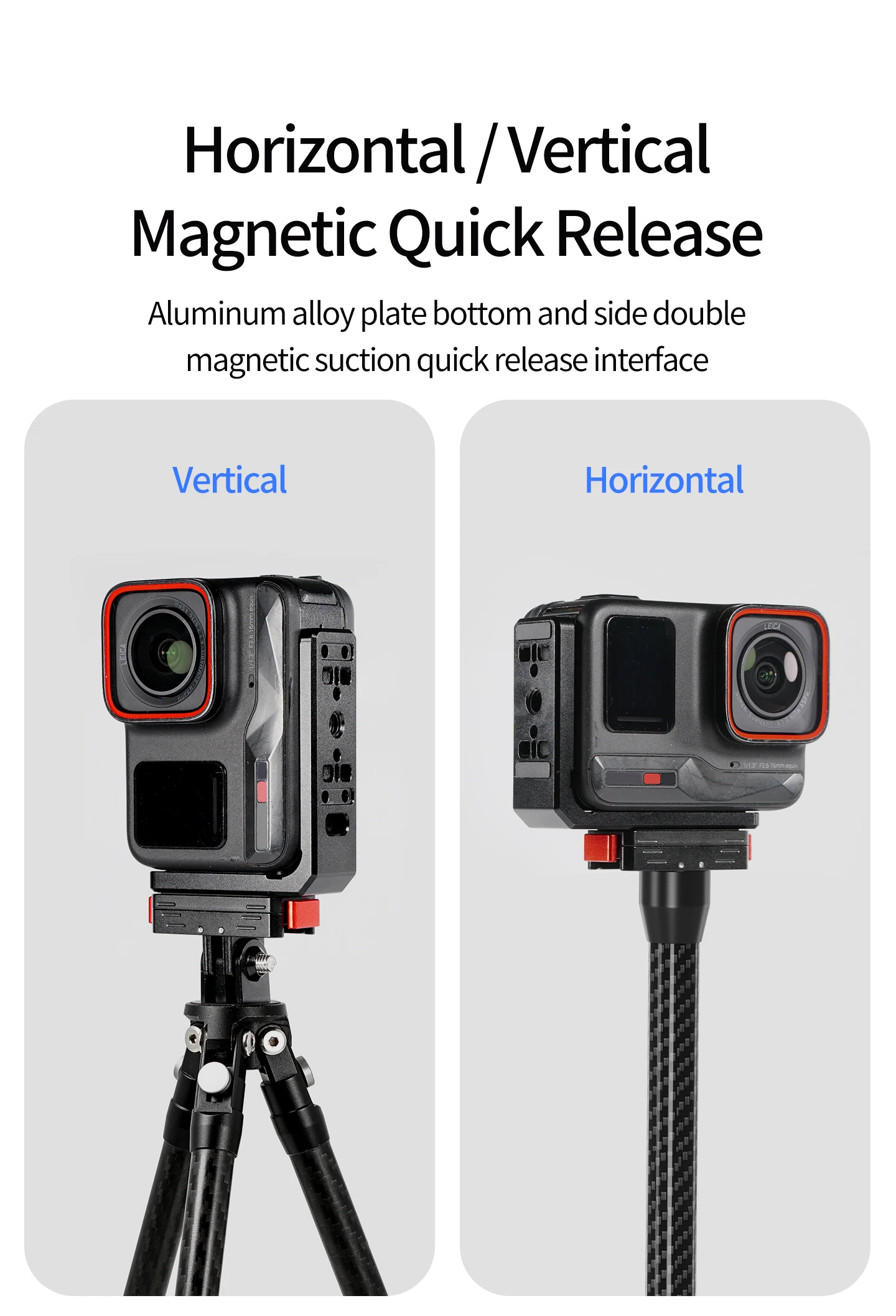 Neue Für Insta360 Ace Pro L Platte Vertikale Horizontale Halterung Magnetische Basis Faltbare Stativ Adapter 1/4 ARRI Sport Kamera Halterung – Detail 18