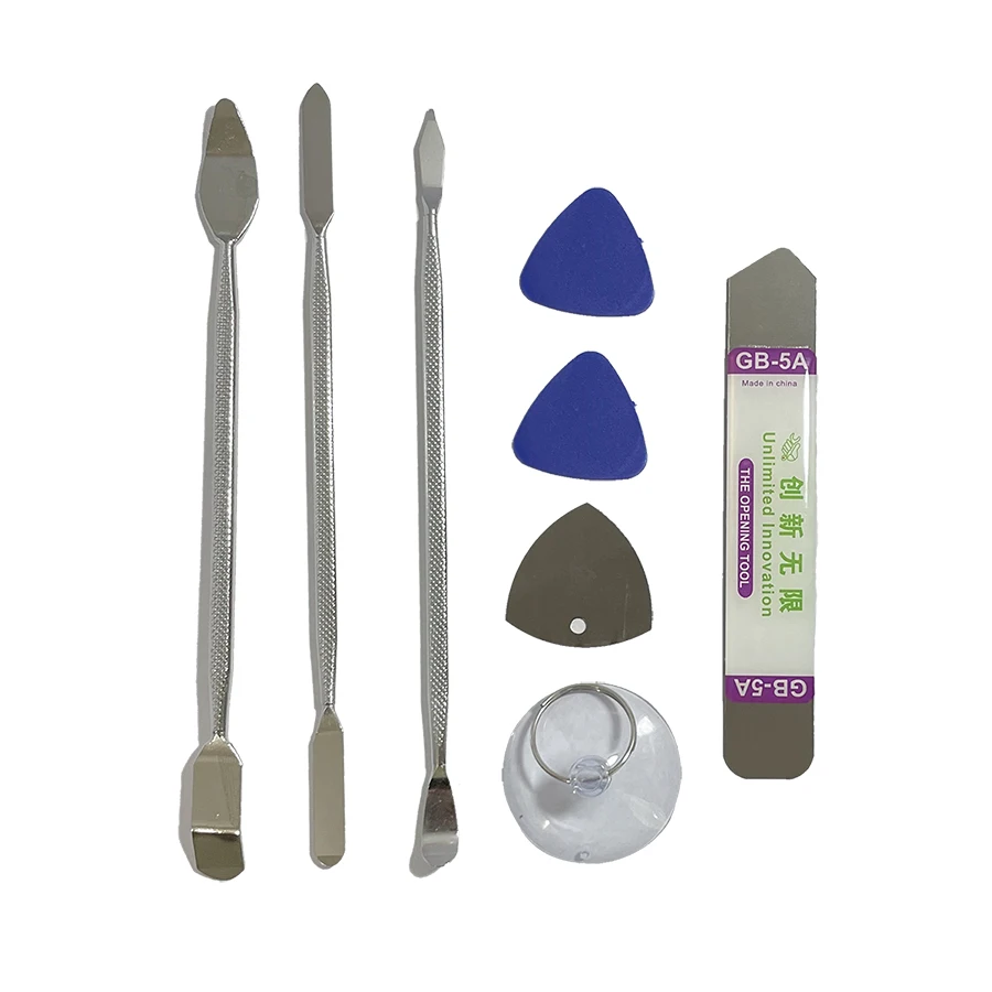 Kit de 8 en 1 de herramientas metálicas de apertura para reparación de teléfonos móviles, compatible con iPhone, Samsung, smartphones, laptops y tablets