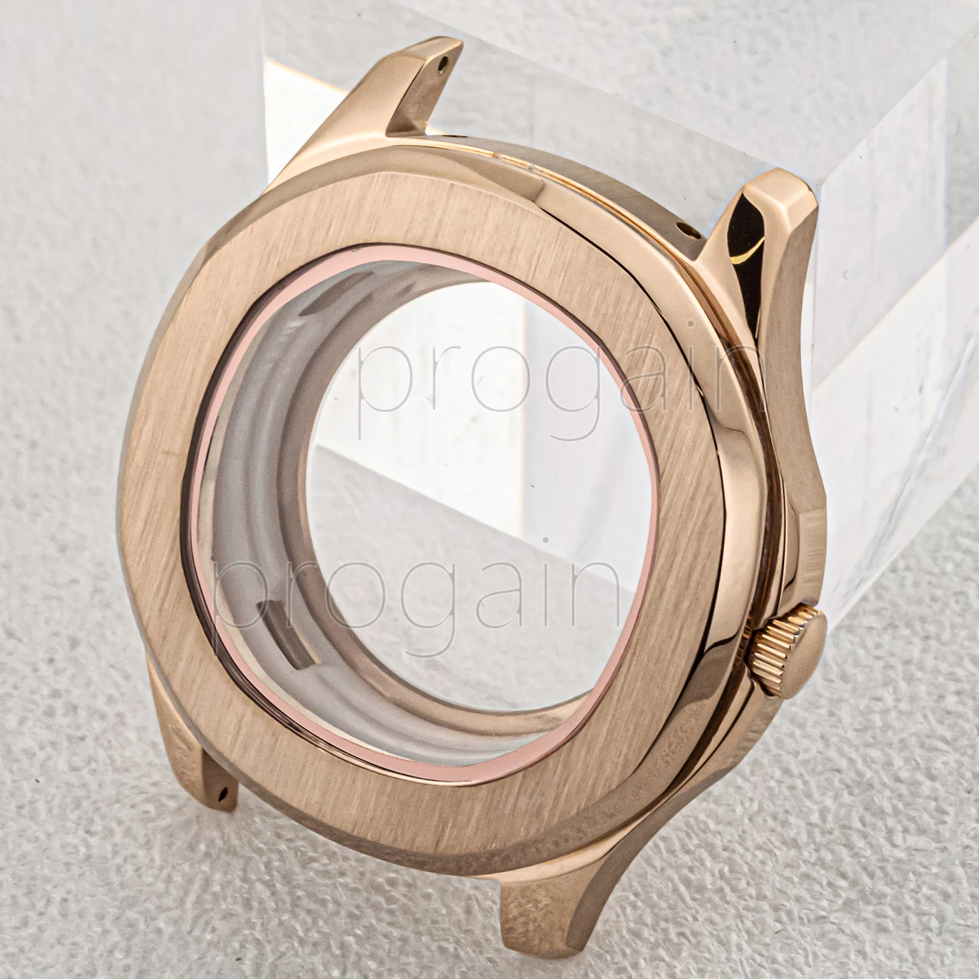 

42mm NH35 Case Rose Gold Stainless Steel Water Resistant Sapphire Glass for Nautilus AQUANAUT NH36 movement MOD Parts Accessory