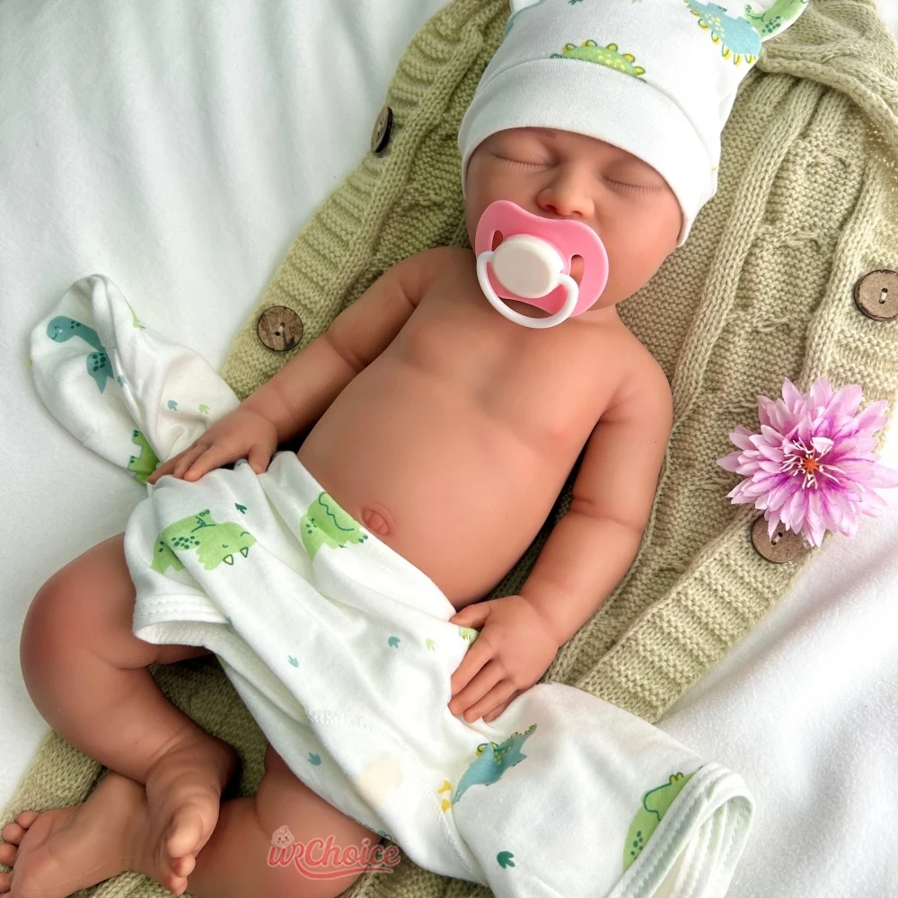 Mädchen mit offenem Mund, 55 cm, mit realistischen Details, weiches Silikon, wiedergeborenes Baby, gewichtete Neugeborene, Puppe für die Sammlung von Fotografen