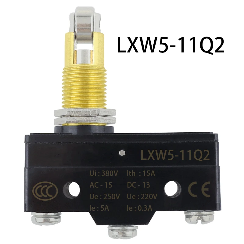 

1Pcs LXW5-11Q2/Z-15GQ21-B 15A 380V Travel Witches Button Limit Switch 3Screw Terminal Micro Switch Momentary Metal Column Roller