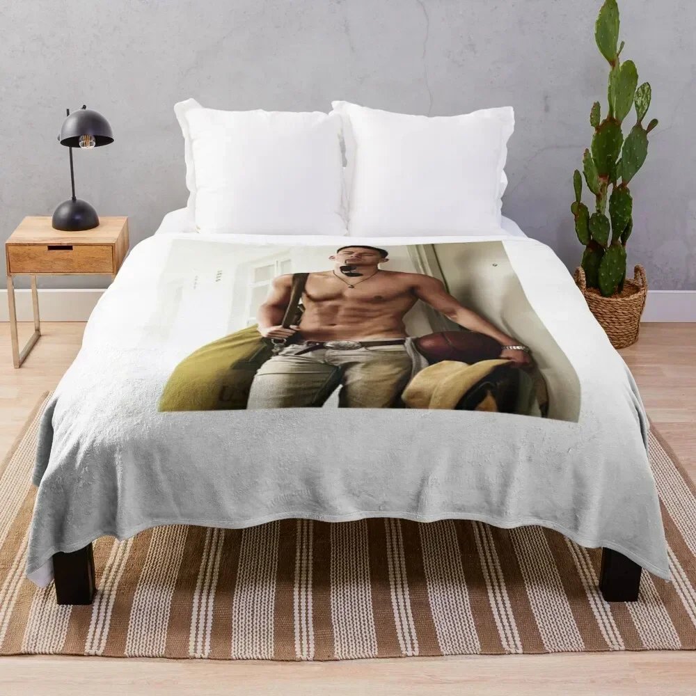 

CHANNING TATUM SHIRTLESS Throw Blanket Quilt Fashion Sofas Summer Luxury St Blankets