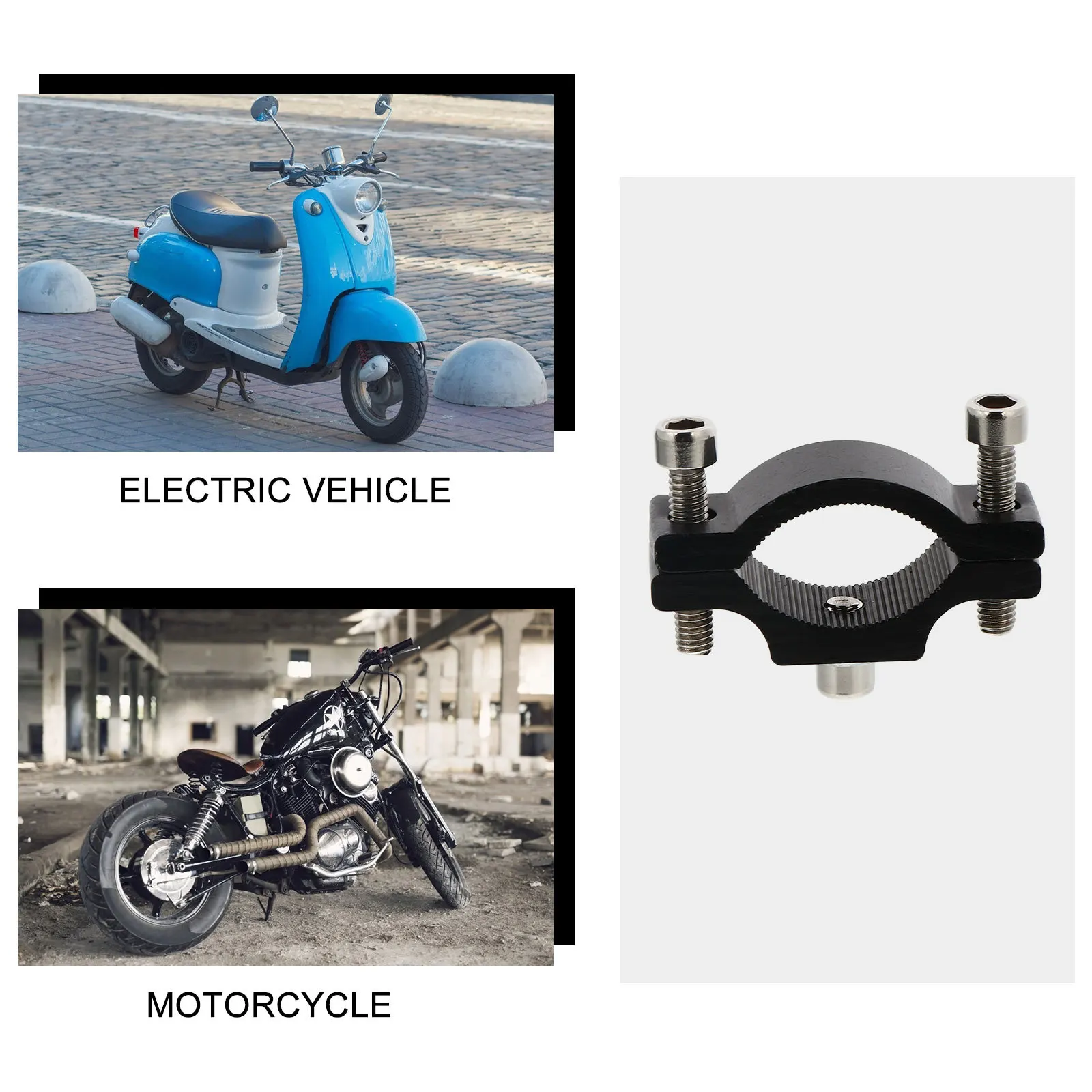 2 قطعة سبائك الألومنيوم LED المقود تمديد دعامة تثبيت مشبك للدراجات النارية سكوتر ضوء جبل دائم مستقرة المقود المشبك