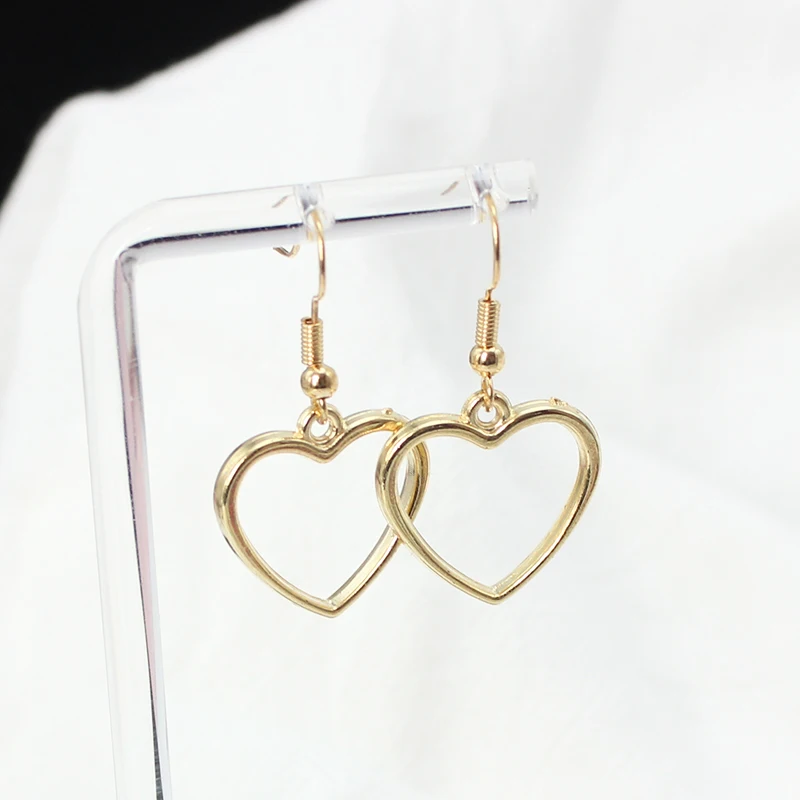 Hollow Big Heart Drop Earrings for Women Sweet Handmade Minimalism Geometric Brincos Jewelry Boucles d\'oreilles Birthday Gift