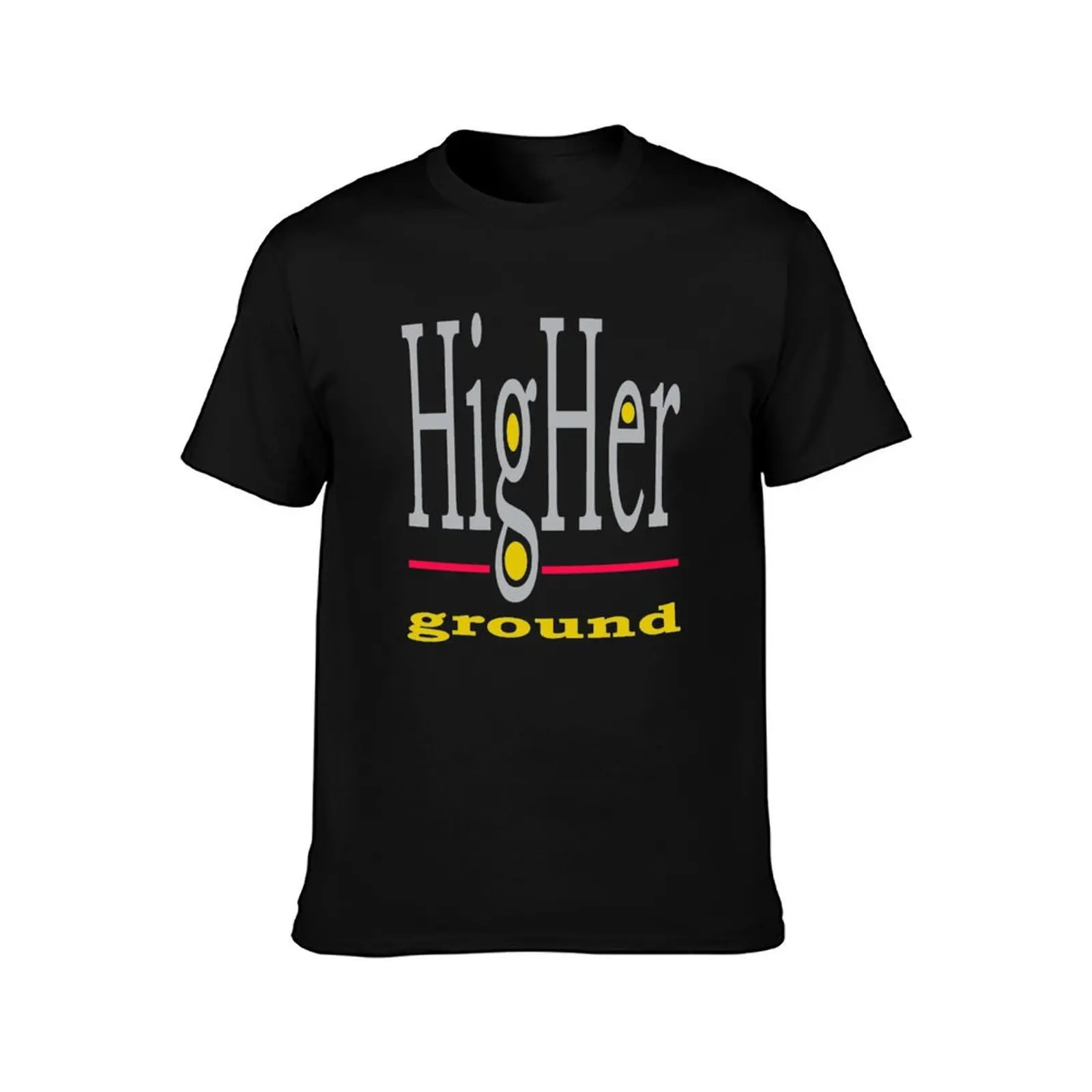 Higher ground T-Shirt Summer Casual Cotton Tee Oversized Streetwear Tops Vintage Graphic Print Loose Fit Short Sleeve