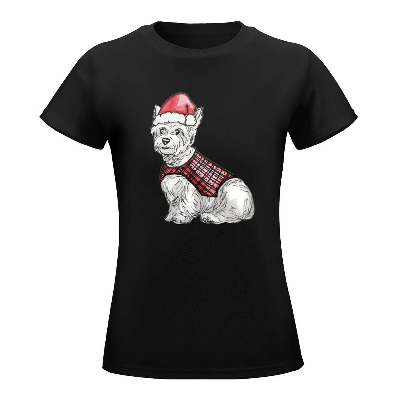 Christmas Westie T-Shirt graphics tops cute tops cropped t shirts for Women