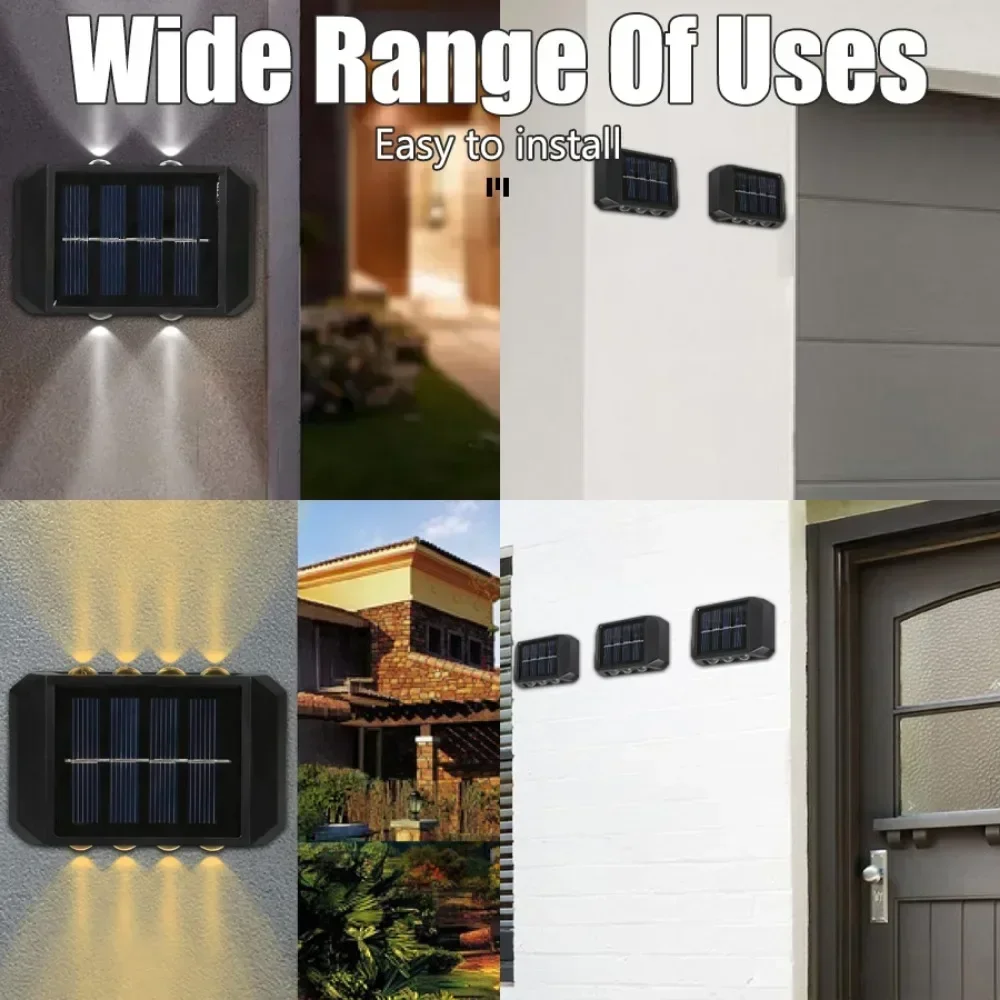 4/6/8 LED Solar Outdoor Light Solar Lighting Waterproof Lamp Streetlights Exterior Garden Decoration Garland Solar Wall Light view 6