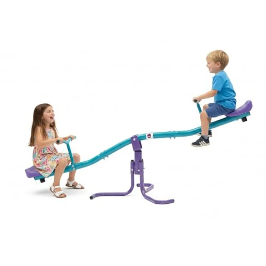 

Teeter Totter for Sit and Spin Seesaw for Toddlers with 360° Rotating Outdoor Play Equipment for Backyard See Saw with Easy-Gri