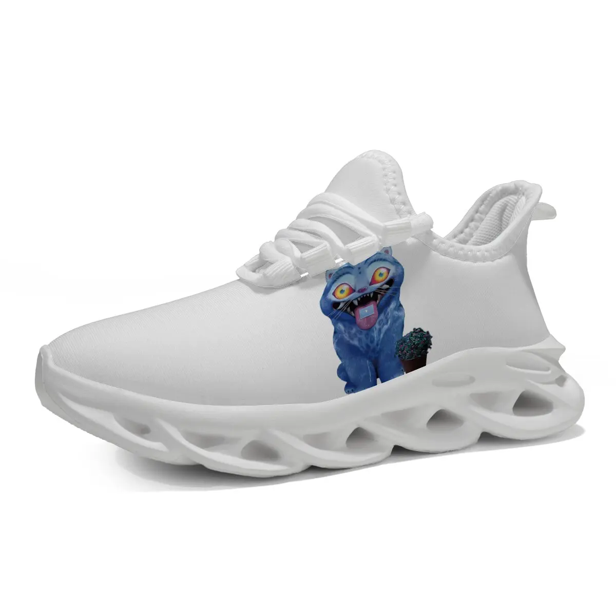 

New Kpop Demon Hunters Tiger White Lightweight Sport Sneakers with Cheshire Cat Print Shoes Men Women Sportschuhe Kinder