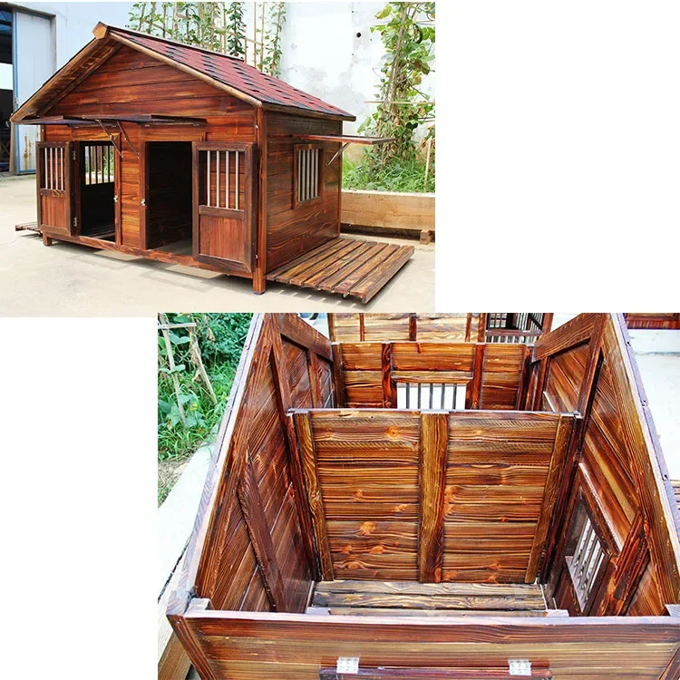 high quality wooden dog kennel double door large outdoor dog house