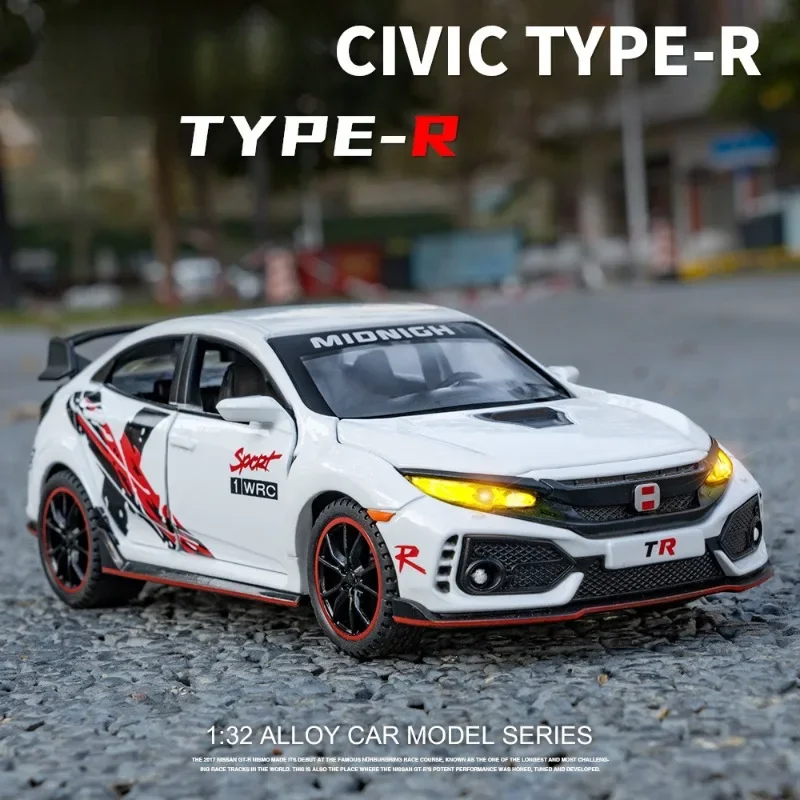 

Модель автомобиля из сплава Type-R, литая игрушка, имитация автомобиля в масштабе 1:32, подарок для мальчиков, коллективный автомобиль, миниатюрный звук и искусство