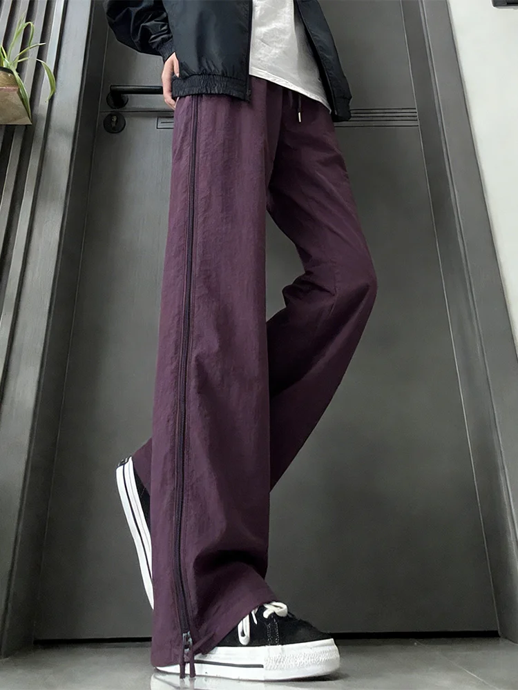 

Qui Dry Outdoor Sports Casual Pants Men's Spring Summer Thin Me Breathable Zipper Sle Nylon Fabric Anti UV Protection