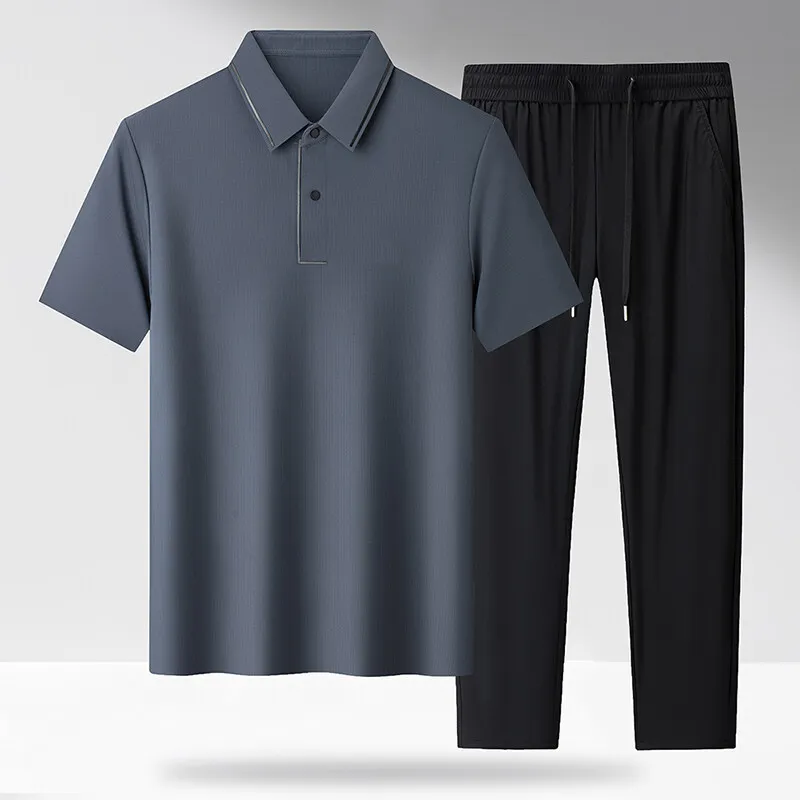 Men's 2025 Sportswear Set Casual Outdoor Camping Breathable 2-Piece Tracksuit with T-shirt And Shorts Summer Streetwear Fashion