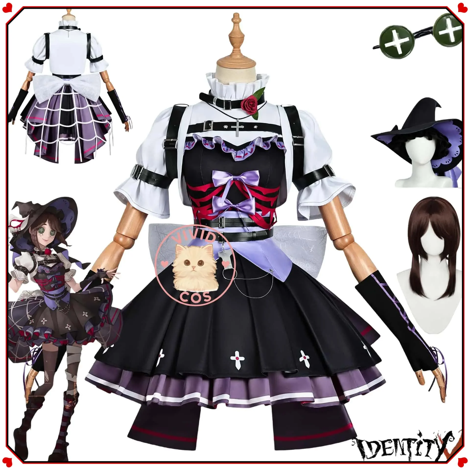 

Game Identity V Gardener Cosplay Role Play Costume Emma Woods Anime Cute Lolita Dress Wig Full Set for Women Hot Comic Con Suit