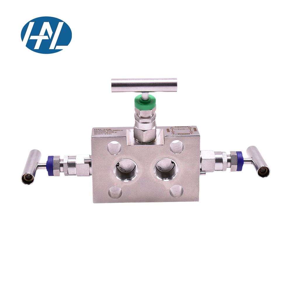 Collecteur à trois vannes à montage Direct avec Structure de commande de vanne à aiguille à bride haute pression pour Instrument haute pression à gaz