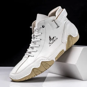 Handmade boots for men, outdoor casual leather shoes, breathable sneakers, autumn, new design, hot sale, 2024 10 Main Sales Bota Leather - №2