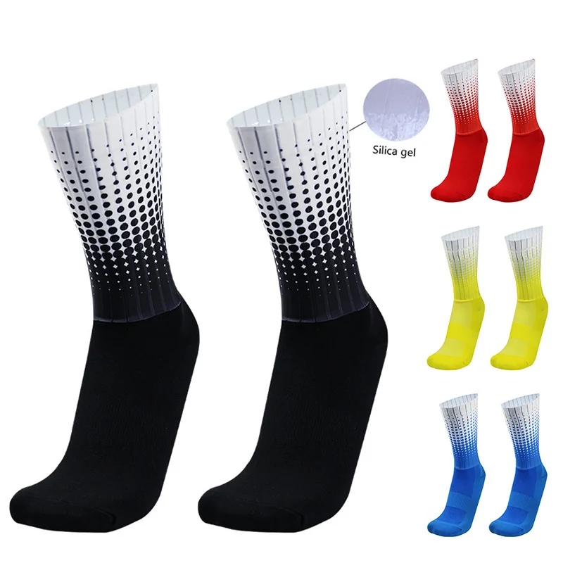 Cycling Non-slip Polka Dot Summer Sports Socks New Silicone Style Pro Outdoor Racing Bike Socks Calcetines Ciclismo