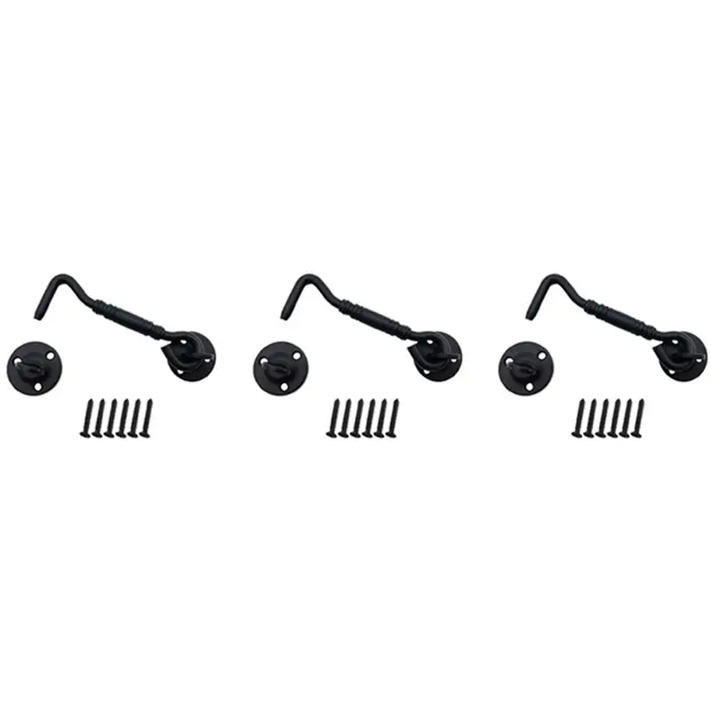 

Замок для раздвижных дверей PZHI-3X, 4-дюймовый крючок-защелка из нержавеющей стали с крепежными винтами, защелка для раздвижных дверей