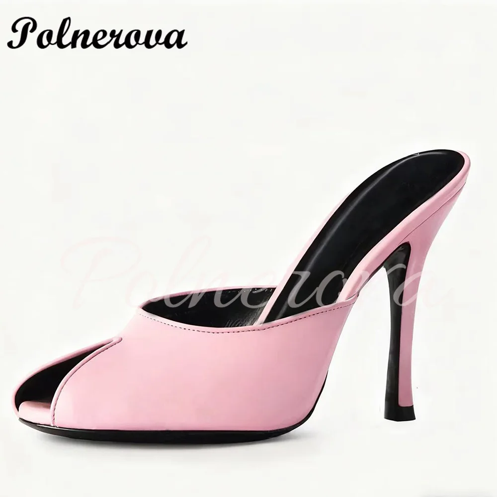 รองเท้าส้นเข็มแบบสวม สไตล์มูลส์ สำหรับผู้หญิง รองเท้าแตะหัวมน สวมใส่สบาย เหมาะสำหรับงานปาร์ตี้ รองเท้าผู้หญิงสำหรับฤดูร้อน