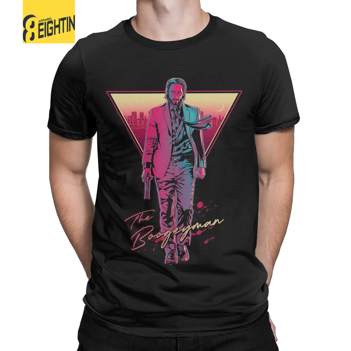 Men T-Shirts The Boogeyman John Wick Unique Pure Cotton Tee Shirt Short Sleeve T Shirts Round Collar Clothing Plus Size